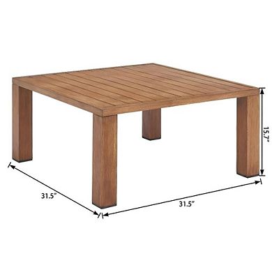 Brown Aluminum Coffee Table with Modern Square Top and Durable Frame