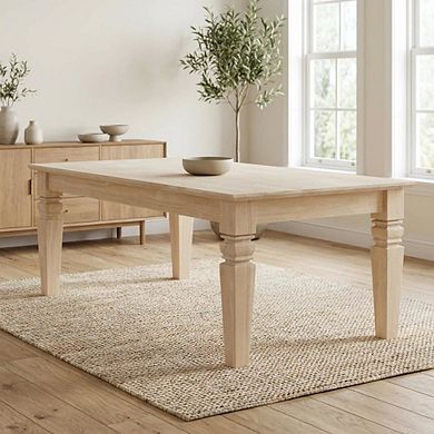 Unfinished Hardwood Coffee Table with Durable Construction and Easy Maintenance