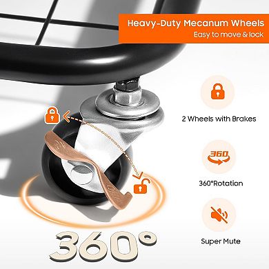 Large 160L Laundry Hamper with Wheels, Detachable Lid, Metal Frame, Removable Oxford Fabric Bag