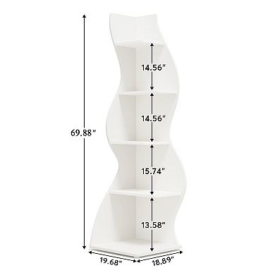 Modern 5-Tier Corner Shelving Unit - Stylish, Space-Saving, Adjustable