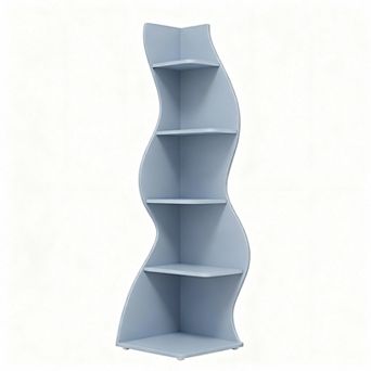 Modern 5 tier Corner Shelving Unit - Stylish, Space-Saving, Adjustable