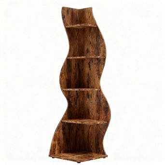 Modern 5 tier Corner Shelving Unit - Stylish, Space-Saving, Adjustable