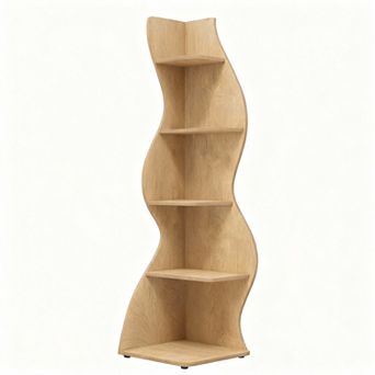 Modern 5 tier Corner Shelving Unit - Stylish, Space-Saving, Adjustable