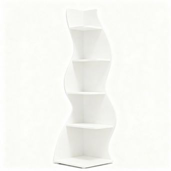 Modern 5 tier Corner Shelving Unit - Stylish, Space-Saving, Adjustable
