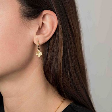 Belinda Jewelz Sterling Silver Clover Dangle Hoop Earrings