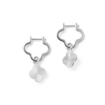 Belinda Jewelz Sterling Silver Clover Dangle Hoop Earrings