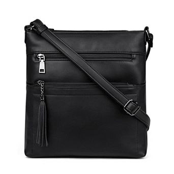 Multi-Pocket Vegan PU Leather Crossbody Bag for Women