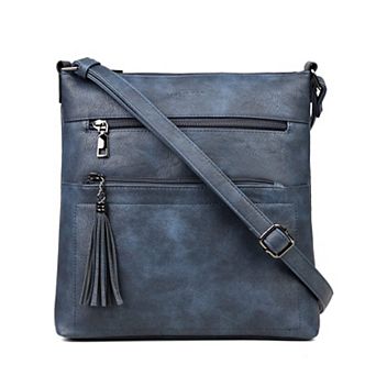 Multi-Pocket Vegan PU Leather Crossbody Bag for Women