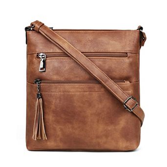 Multi-Pocket Vegan PU Leather Crossbody Bag for Women