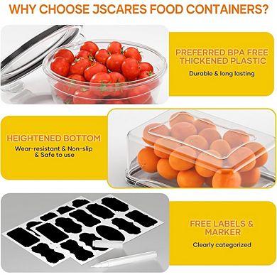 52 PCS Food Storage Containers with Lids Airtight (26 Lids & 26 Containers)