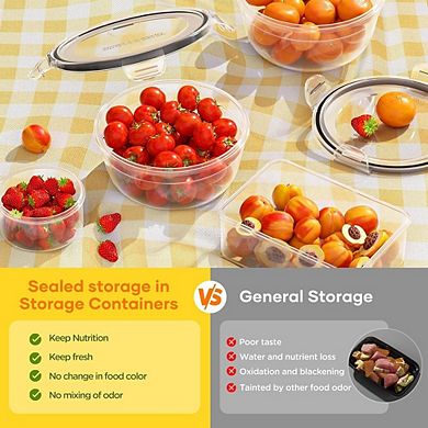 52 PCS Food Storage Containers with Lids Airtight (26 Lids & 26 Containers)