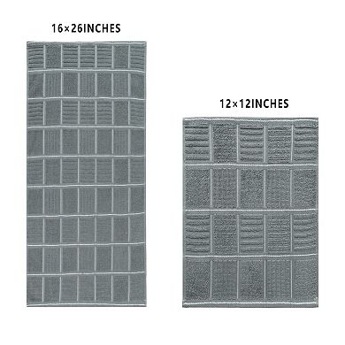 Set of 8 Cotton Kitchen Towels and Dish Rags, 16x26 inches