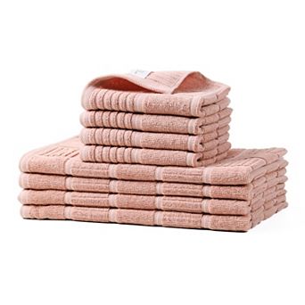 Set of 8 Cotton Kitchen Towels and Dish Rags, 16x26 inches