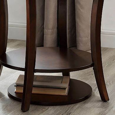 Round End Table with Display Shelf