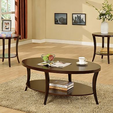 Round End Table with Display Shelf