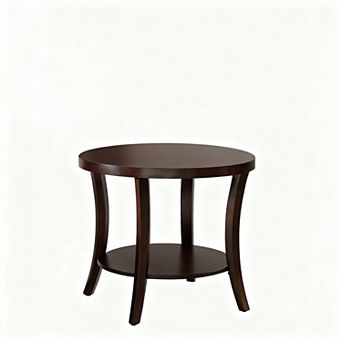 Round End Table with Display Shelf