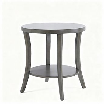 Round End Table with Display Shelf