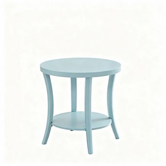 Round End Table with Display Shelf