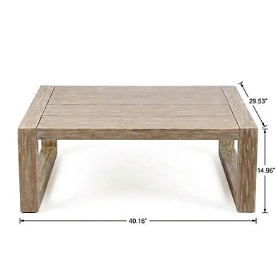 Outdoor Coffee Table An-Teak Eucalyptus Wood Solid Surface
