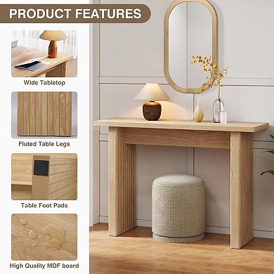 Mid-century textured console table, hallway table - multifunctional, sturdy, stylish