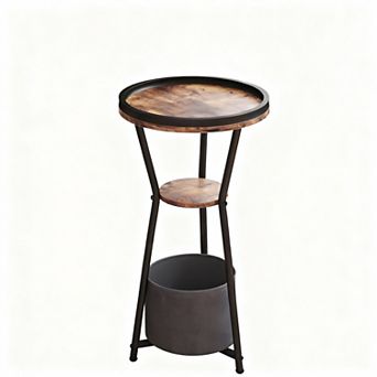 Small round side table, decorative table, three-tier, versatile, easy to assemble