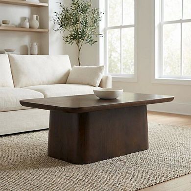 Brown Solid Wood Coffee Table with MDF and Pine Construction