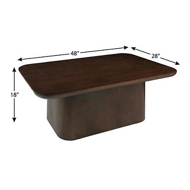 Brown Solid Wood Coffee Table with MDF and Pine Construction