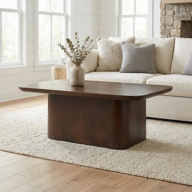 Brown Solid Wood Coffee Table with MDF and Pine Construction