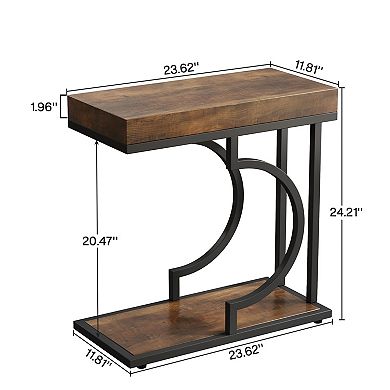 Modern semicircular living room side table