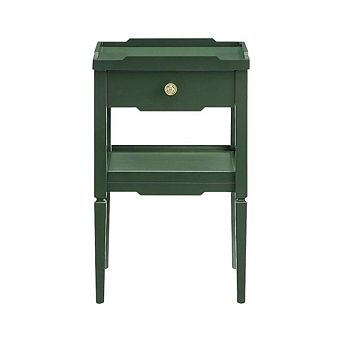 Vintage 1-Drawer Nightstand with Gold Hardware, Mid-Century Modern Design