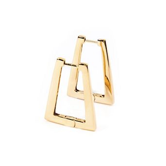 Belinda Jewelz 18k Gold Plated Vermeil Trapazoid Hoop Earrings