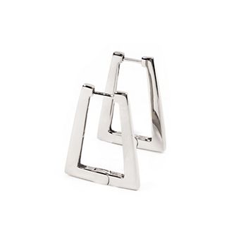 Belinda Jewelz Sterling Silver Trapazoid Hoop Earrings