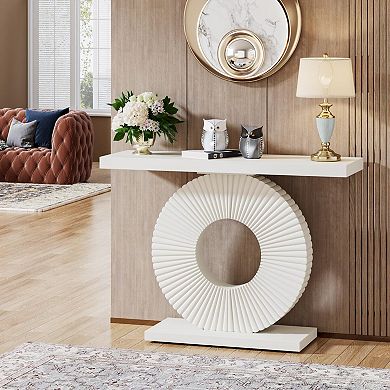 Modern pedestal console table, suitable for entryways and living rooms