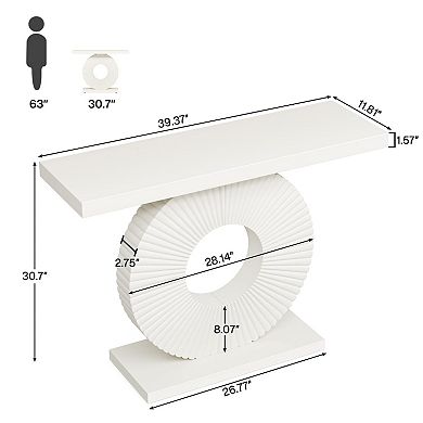 Modern pedestal console table, suitable for entryways and living rooms