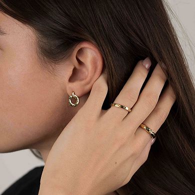 Belinda Jewelz 18k Gold Plated Vermeil Emerald Clover Stud Earrings