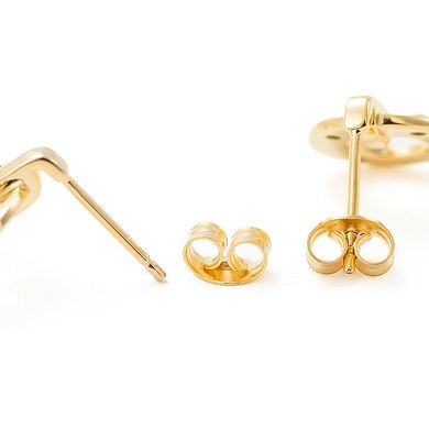 Belinda Jewelz 18k Gold Plated Vermeil Emerald Clover Stud Earrings