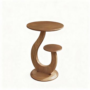 Mid-Century Modern Double Layer Side Table for Small Spaces