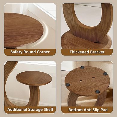 Mid-Century Modern Double Layer Side Table for Small Spaces