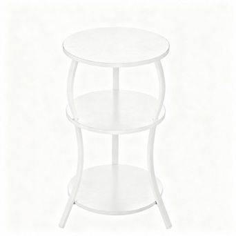 Rustic 3 tier Round End Table for Small Spaces