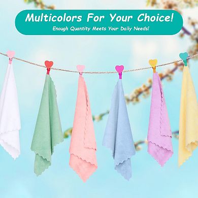 Soft Coral Fleece Washcloths - 12 Pack, 11.5x11.5" - Versatile, Absorbent, Machine Washable