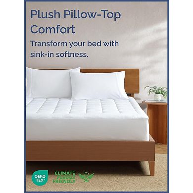 Luxury Quilted Mattress Pad Breathable Cotton Pillow Top Protector