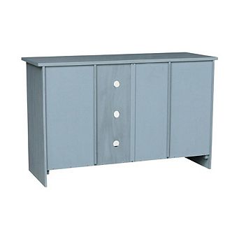 Ocean Blue Hardwood Entertainment Stand with 2 Doors