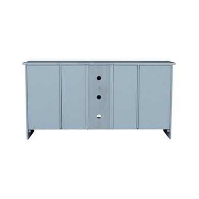 Ocean Blue Hardwood Entertainment Stand with 2 Doors