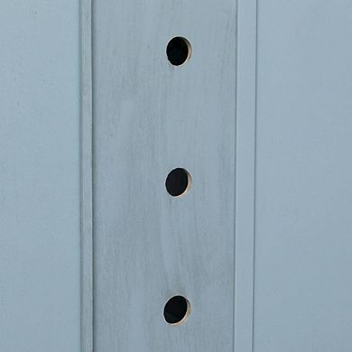 Ocean Blue Hardwood Entertainment Stand with 2 Doors