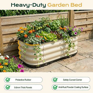 Aoodor Galvanized Raised Garden Bed 31.5'' Self-Watering Planter Box