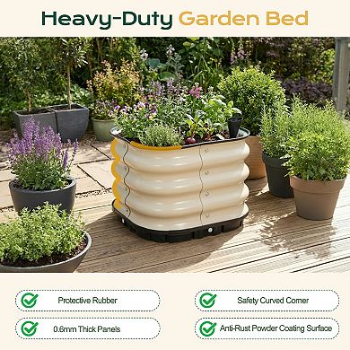 Aoodor Galvanized Raised Garden Bed 16.5'' Self-Watering Planter Box