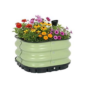 Aoodor Galvanized Raised Garden Bed 16.5'' Self-Watering Planter Box