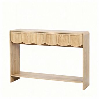 Mid-Century Console Table with Corrugated Drawers