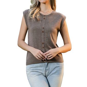 Sweater Vest for Women Crew Neck Sleeveless Sweater Lightweight Casual Knit Pullover Tank Tops