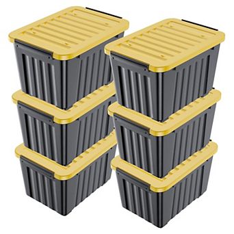 Stackable & Nestable 97-qt Storage Bins with Secure Buckles